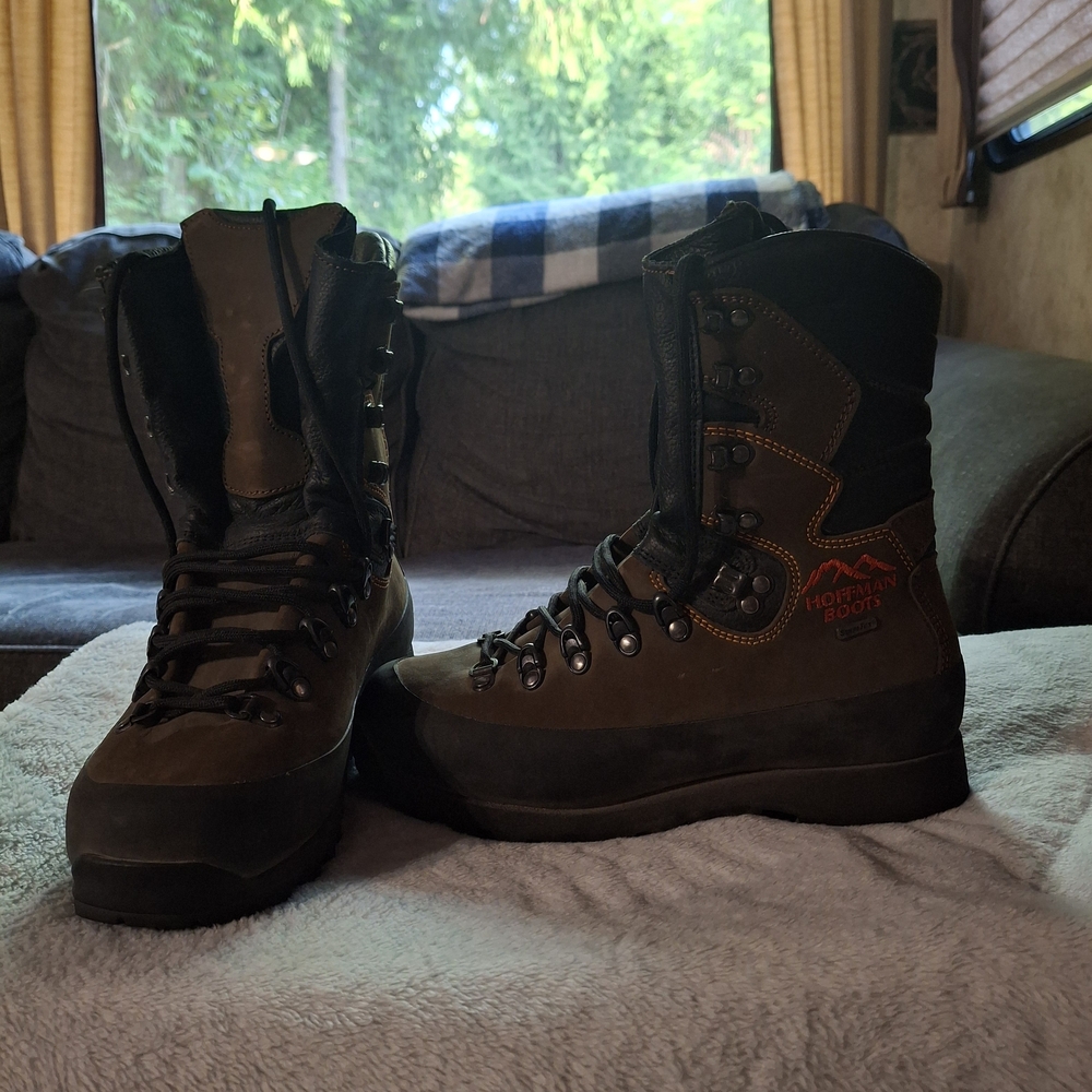 Black and Brown Combat Boots with Insulated Design
